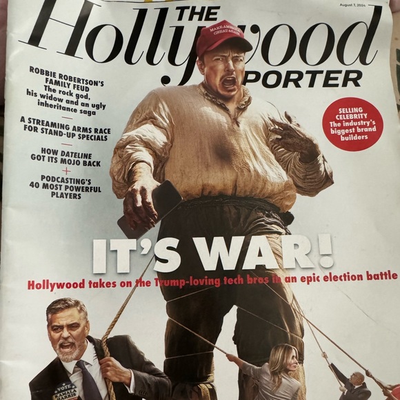 The Hollywood Reporter Musk vs Hollywood Celebs Election battle Aug 7, 2024 - Picture 1 of 3